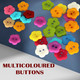 15mm Multicolour Flower Shaped Resin Buttons (Pack of 100)